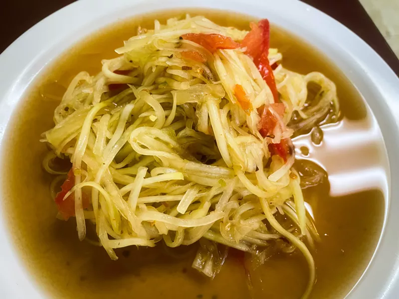 Image: Papaya salad at Nalinh Market.