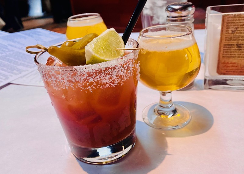 The Moth's bloody mary is served with a beer chaser.