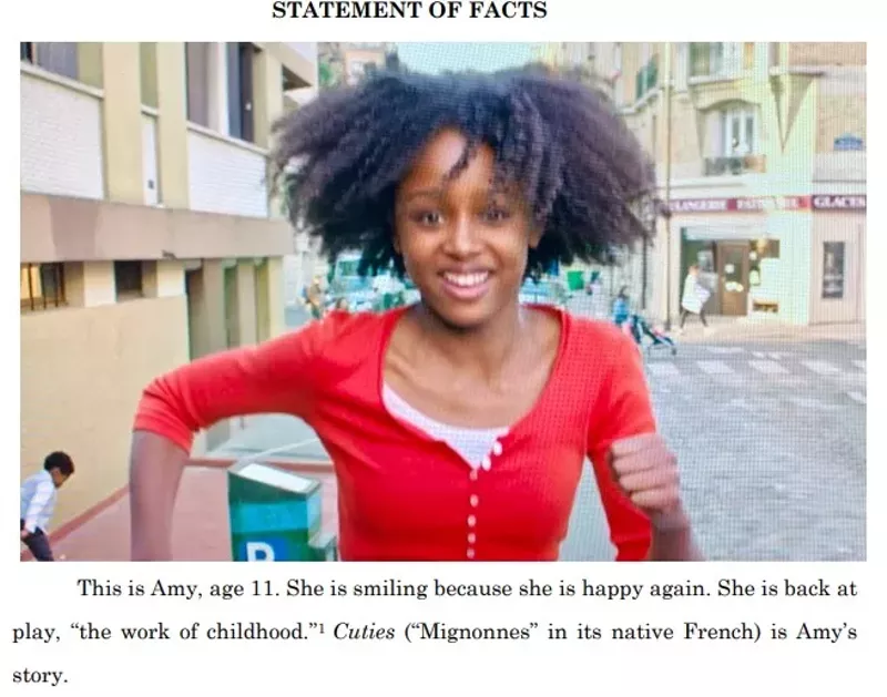 Image: A screenshot from the Netflix docuseries Cuties shows its 11-year-old star Amy "happy" and "back at play" in a court filing from the Eastern District of Texas.
