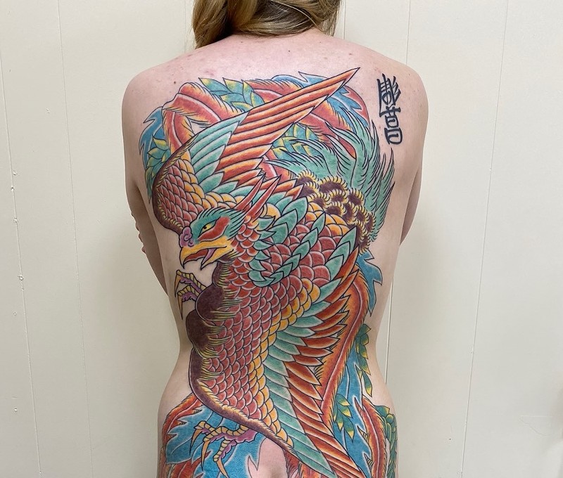 Dallas artist Carl Hallowell specialicizes in irezumi tattooing.