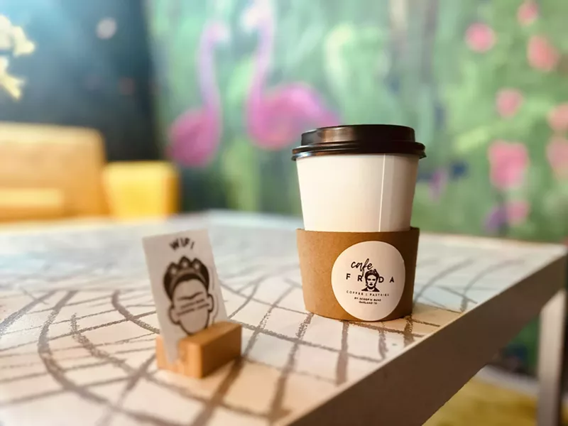 Image: Cafe Frida is a secret coffee shop located next door to Scoop N' Buns in Garland.