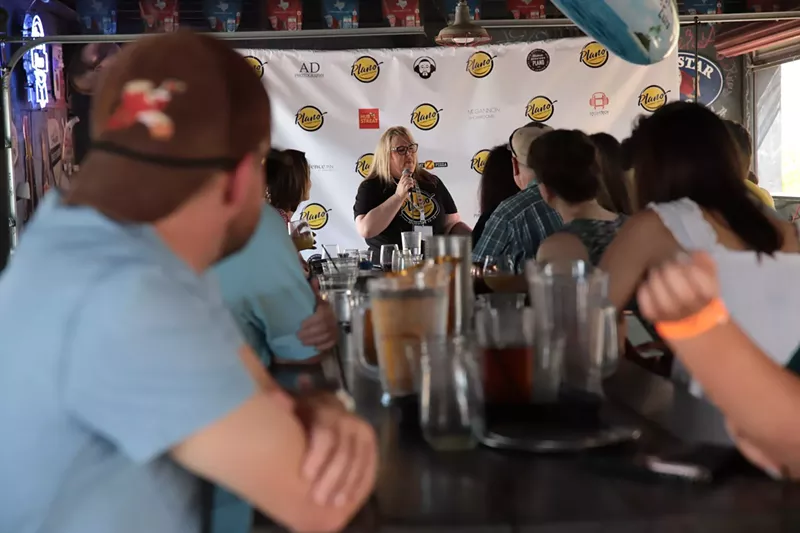 Image: Comedian and Plano Comedy Festival co-founder Britainy Goss performs at Hub Streat in Plano during the 2019 festival.