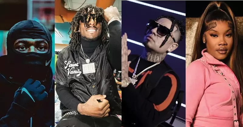 Image: A composite photo of Dallas rappers 4Batz, Ro$ama, YTM Lilvier and Kia Da Plug, who are some of the best hip-hop artists to watch in 2024.