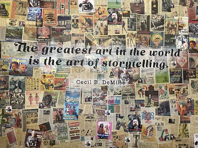 Image: The wallpaper in the Observer's conference room makes it pretty clear where we stand on the power of words and the danger of censorship.