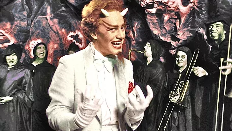 Image: Musician Danny Elfman plays a crooning Satan in director Richard Elfman's insane midnight movie classic Forbidden Zone. Richard Elfman will be at the Texas Theatre on Saturday for a special screening.