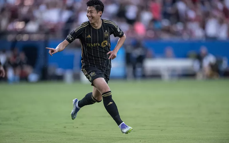 Image: Son Heung-min celebrates his first MLS goal.