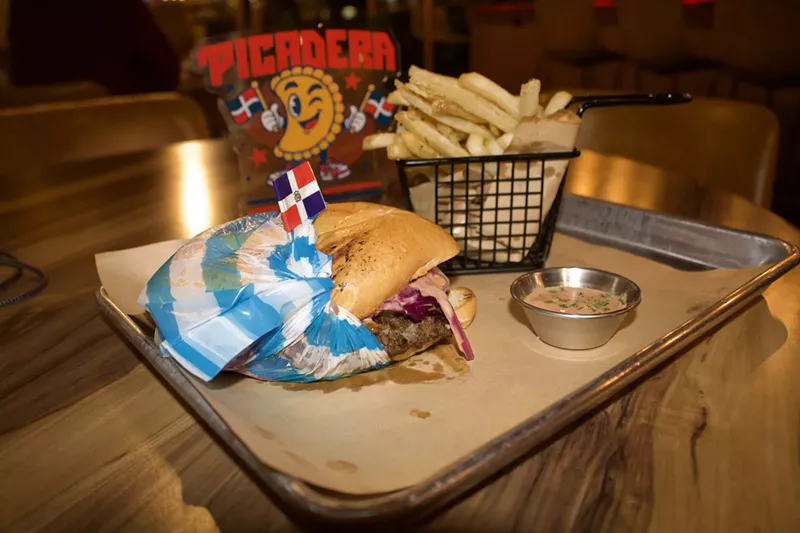 Image: The Dominican Chimi and a side of fries cost $19 altogether.