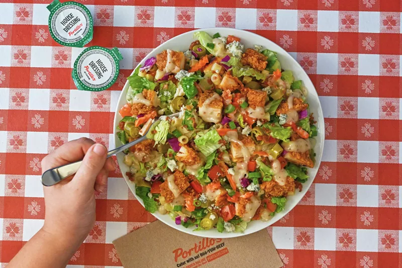 Image: Spicy chicken chopped salad is just one of the new salad options on the menu at Portillo's. Who knew?