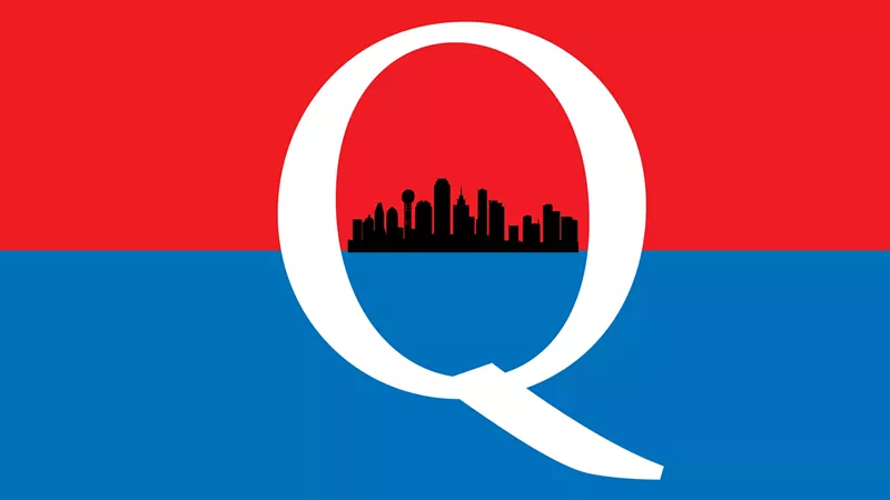 Image: QAnon followers seem to have settled into Dallas for now.