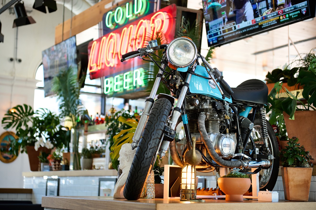 Motorcycles and dirt bikes are a common theme at Nick Badonvinus' restaurants.