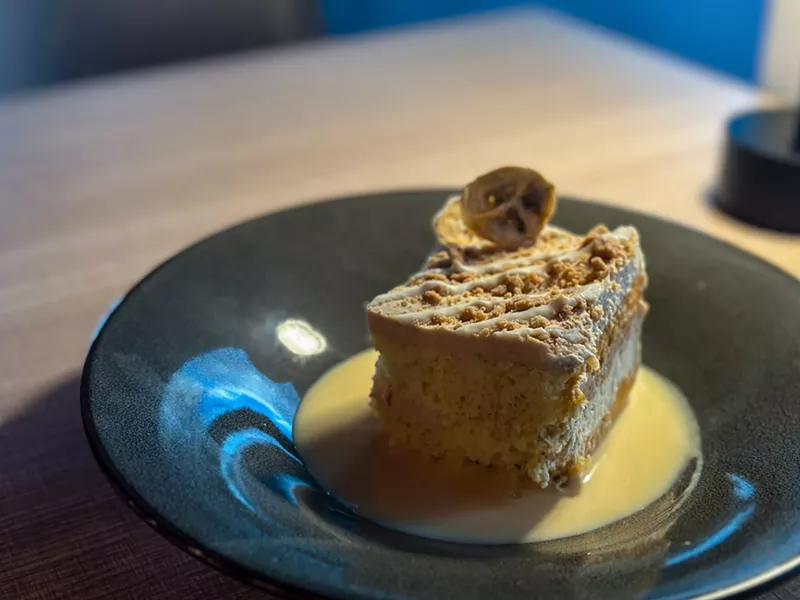 Image: Tres leches con leche de maracuyà, a sweet ending to a wonderful Latin-fusion meal at Sabores Latin House.