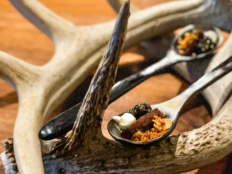 Image: Sauvage's tasting menu will be a derivative of the offerings once featured at Carte Blanche, like this venison tartare.