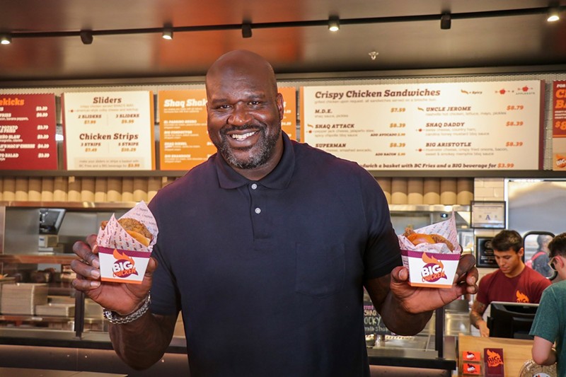 Shaquille O'Neal will sell you chicken, big chicken.