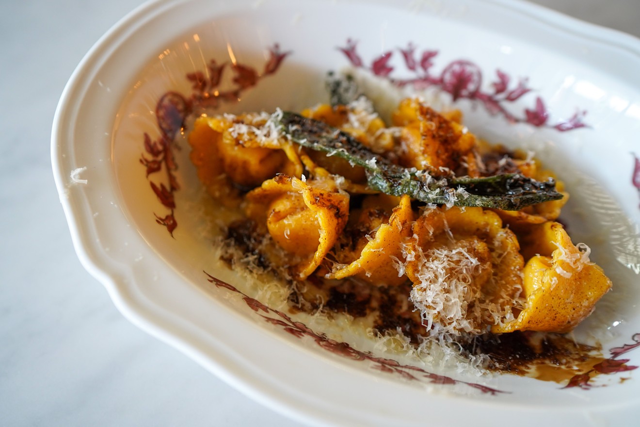 Some of the menu at Carbone is available at Carbone Vino, like this ravioli del giorno.
