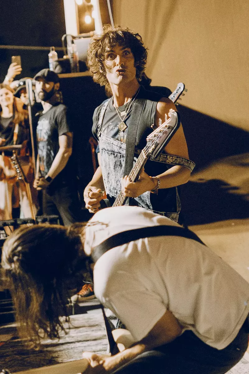 Image: Tyson Ritter of The All-American Rejects locks eyes with the crowd.