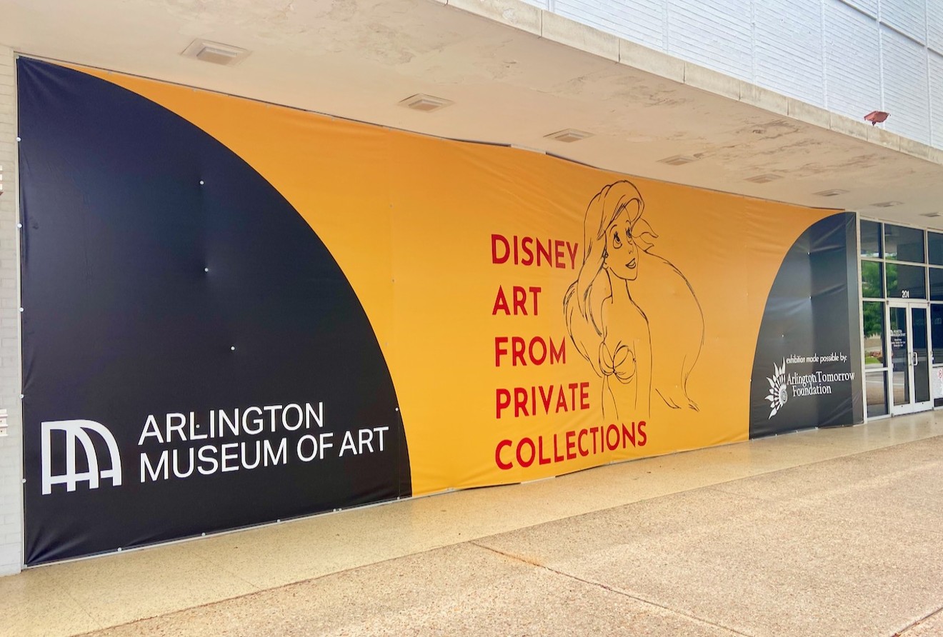 Ariel and other Disney characters are featured in a new art exhibition in Arlington.