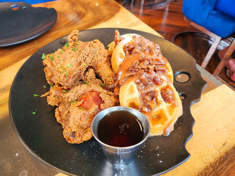 The fried chicken and butter pecan waffles left us dreaming about it later.