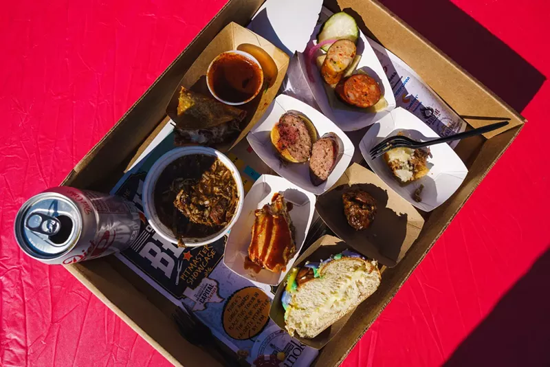 Image: A tray of food this past weekend at For the Love of BBQ Pitmaster Showcase in Roanoke.