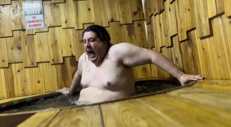 Image: Writer Danny Gallagher tries out a tub of 45-degree water at the Russian Banya in Carrollton.
