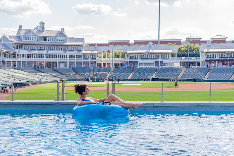 When you want to splash in the pool and still catch the baseball game, head over to The RoughRiders Lazy River.