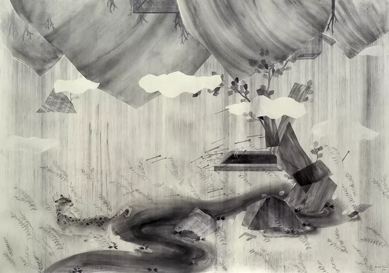 Image: Dan Jian's "Edge of a Story" is one of the paintings you'll find this week at Cris Worley Fine Arts.