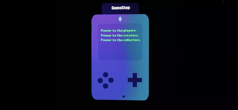 Image: Game retailer GameStop is diving into NFTs. This image appears on a site that seems to be dedicated to the GameStop-NFT venture.