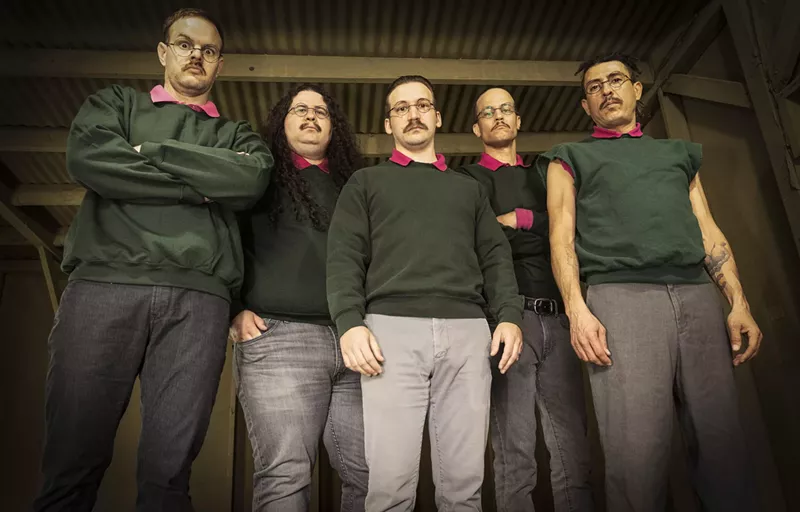 Image: The members of the Arizona "Nedal" band Okilly Dokilly including (left to right), guitarist Led Ned, bass player Bloodshed Ned, lead singer Head Ned, synth player Zed Ned and drummer Dread Ned are on their final tour. The group's second to last stop happens Friday at Three Links.