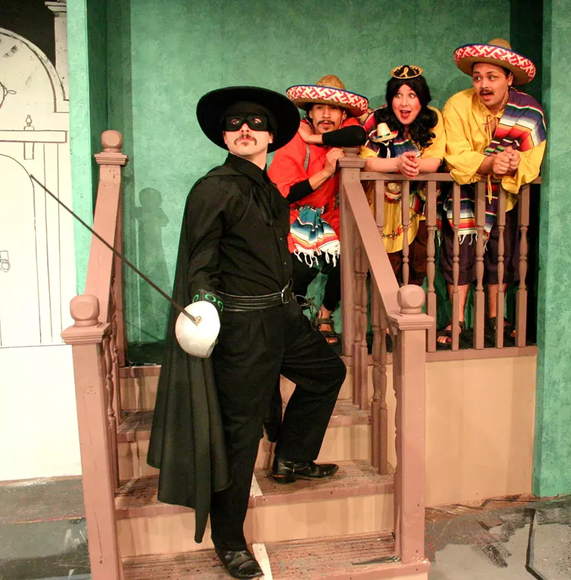 Image: A production of Zorro: The Legend Lives! at Dallas' Pocket Sandwich Theater.