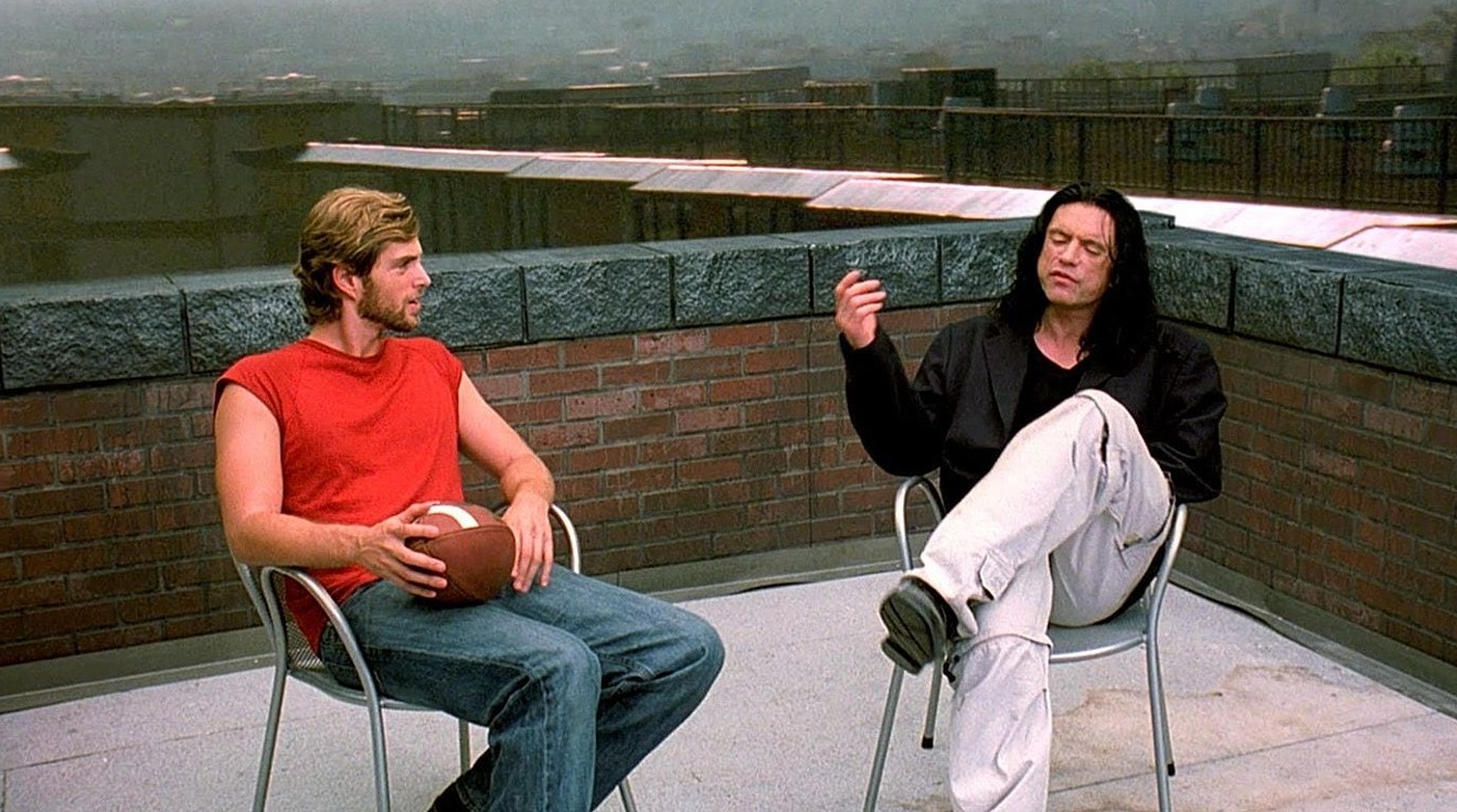 Greg Sestero, left, and Tommy Wiseau, right, in their cult classic film The Room, which will screen on Friday followed by a Q&A with Sestero at the Texas Theatre.