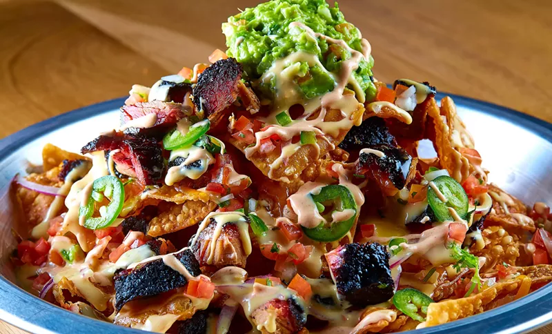 Image: Smoked burnt-end nachos from Sidecar Social are on their way to the Star in Frisco.