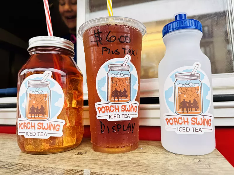 Image: porch swing iced tea