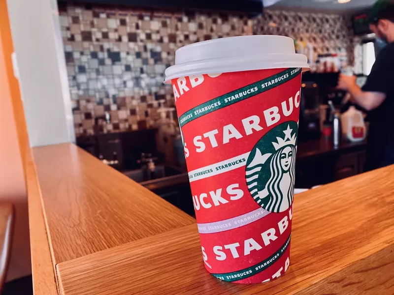 Image: It's red season all around at Starbucks.