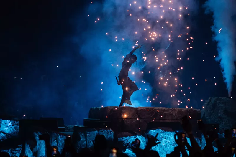 Image: Travis Scott played the first of two Dallas concerts on Tuesday night.