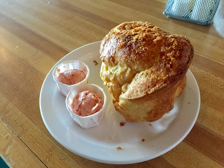 The popover at Dream Cafe comes on the side of a number of items. If you don’t want to wait for your meal to indulge in that strawberry butter, you can get it as a starter. - TAYLOR ADAMS