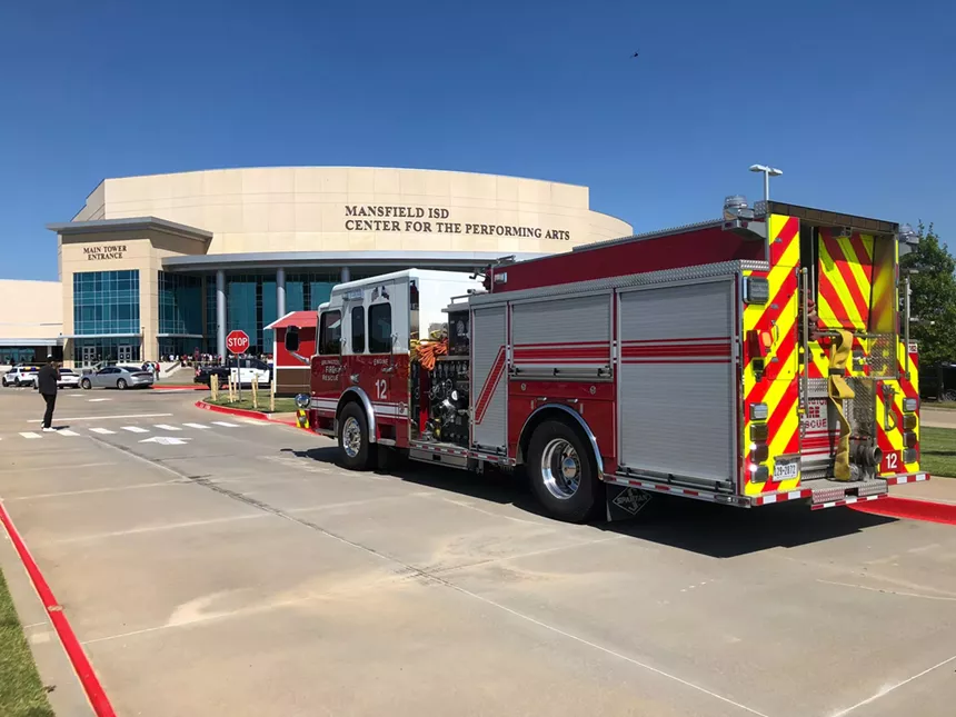 Students were evacuated to the Mansfield Performing Arts Center after the shooting Wednesday morning - JACOB VAUGHN
