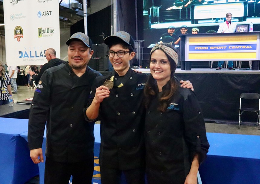 Ethan Nguyen with his parents, who also happen to be his sous chefs, Emma and Peter Nguyen. - WORLD FOOD CHAMPIONSHIP