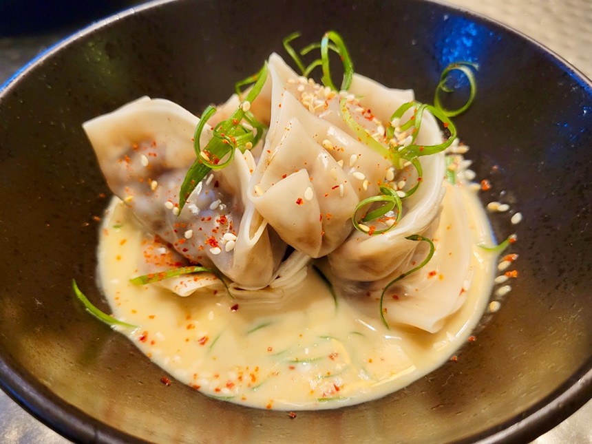 Chicken and mushroom dumplings are a mix of Thai and Chinese fare. - EMAYNE