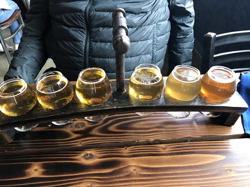 A flight at Steam Theory Brewing - KELLY DEARMORE