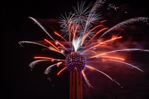 The fireworks fly high at Reunion Tower's Over the Top New Year's Eve - MATTHEW BORRETT