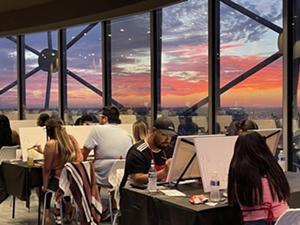 Try painting with a view at Reunion Tower - COURTESY OF REUNION TOWER