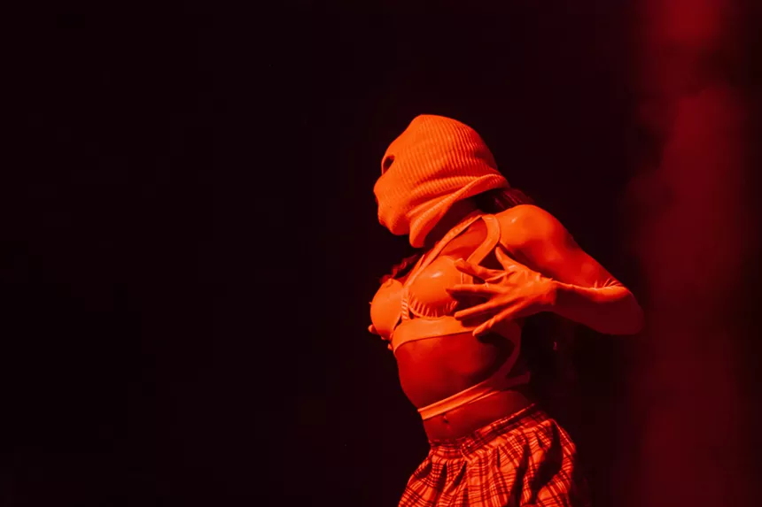 A dancer for Nadya Tolokonnikova from Pussy Riot, who opened for Marina & the Diamonds on Saturday night. - CARLY MAY