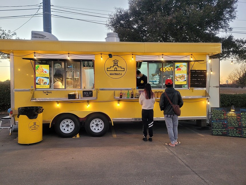 District 1 food truck is outside the Cali Saigon Mall along Jupiter Road in Garland. - DIDI PATERNO