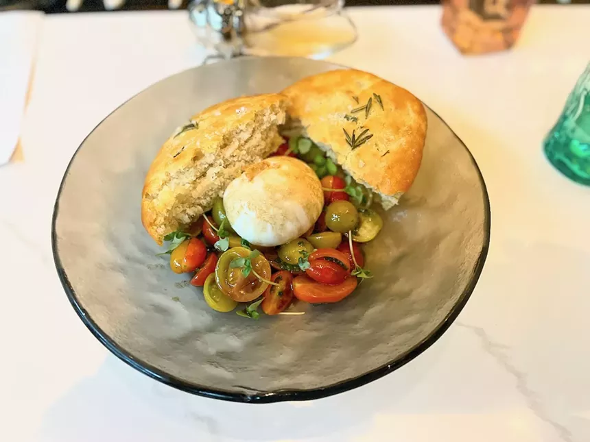 Caprese and focaccia salad - ANGIE QUEBEDEAUX