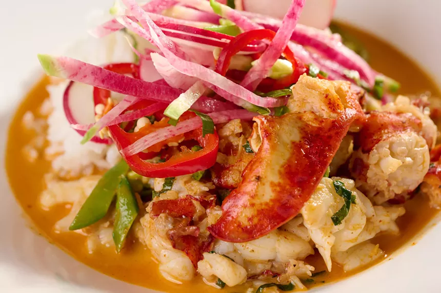 Toussaint's take on lobster "thermidor" is made with curry combining French technique and Asian flavors. - ALISON MCLEAN