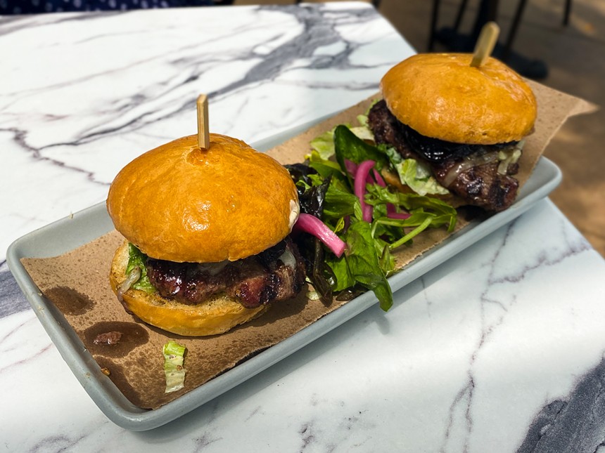 akaushi beef Duo were a couple of extravagant sliders - HANK VAUGHN