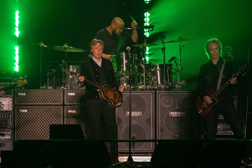 Paul McCartney paid homage to fellow icons like Hendrix, Lennon, Harrison and Linda. - ANDREW SHERMAN