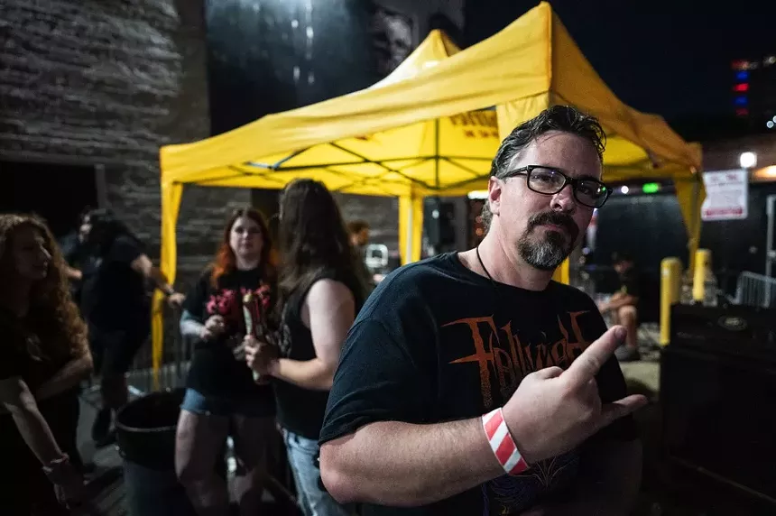 Drummer Joe Schillage is hesitant about playing in Deep Ellum because of crime in the neighborhood. - MIKE BROOKS