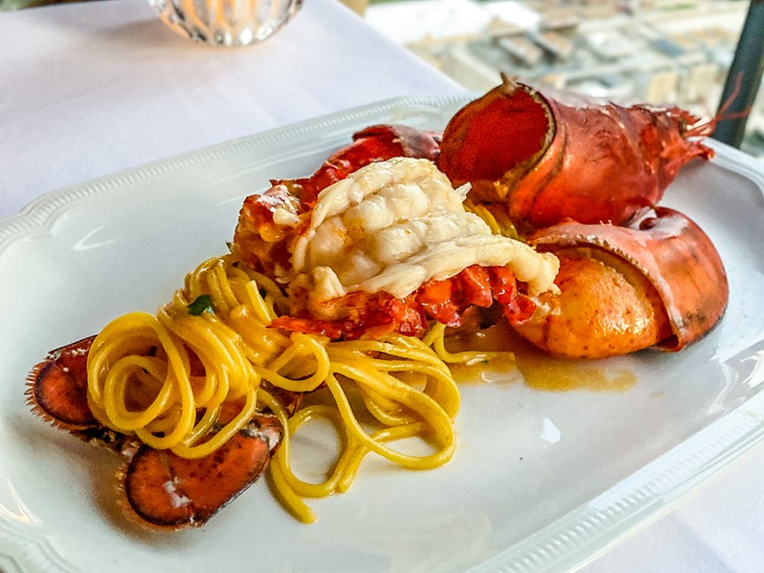 Whole Lobster Spaghetti at Monarch - HANK VAUGHN