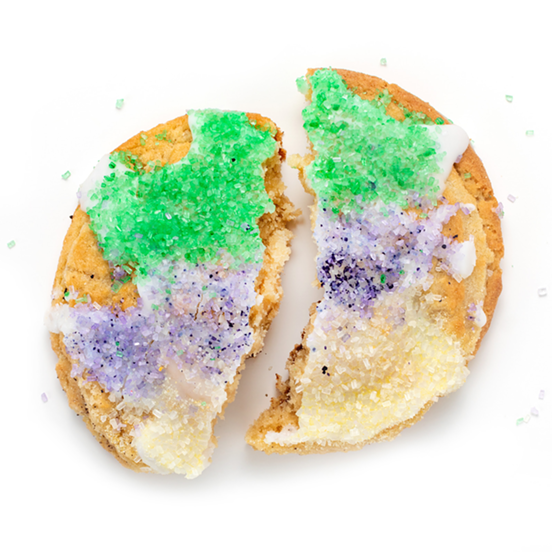 Mardi Gras cookie from Cookie Society