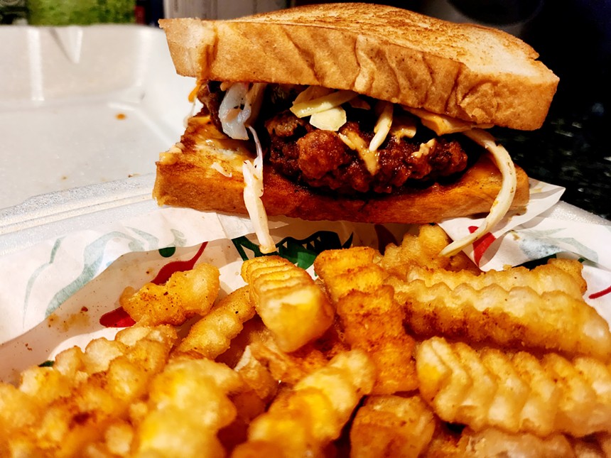 Fiery Hot Nashville Chicken sandwich and fries